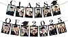 Class of 2025 Graduation Photo Banner, 9.8ft Pre-Strung Photo Display Graduation Decoration with Real Tassel, Glitter Black Backdrop for Grad Party Decors 2025 Fits 5x7 Photos
