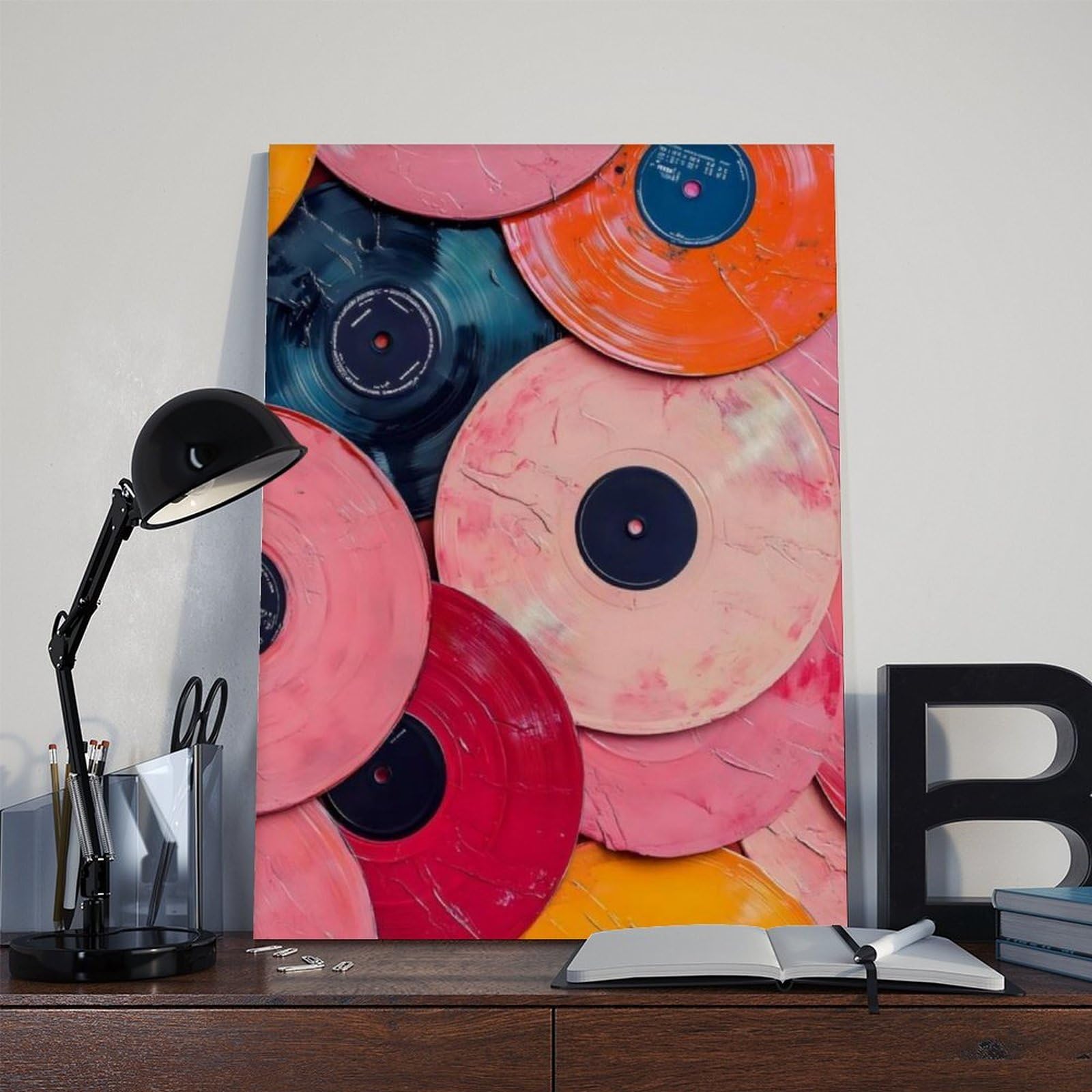 QIOTBVV Poster musicale retrò (2) su tela, decorazione per camera da letto, ufficio, stanza, regalo, 40,6 cm L x 61 cm W