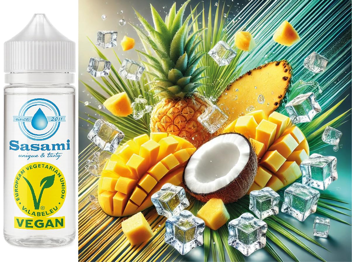 Icy Tropical Burst - mango ananas kokos ice Aromat Koncentrat - wegański - Sasami - 100ml