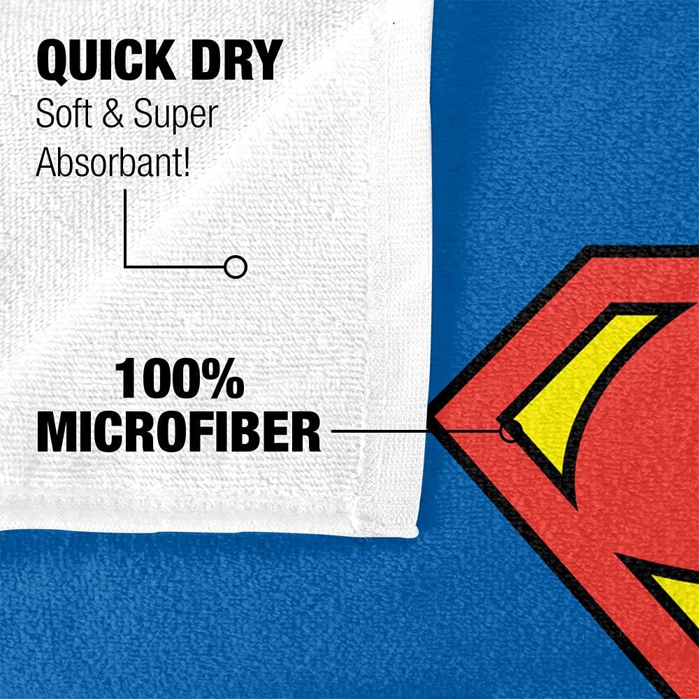 LOGOVISION Superman Classic Logo Officially Licensed Beach Towel 30" X 60"