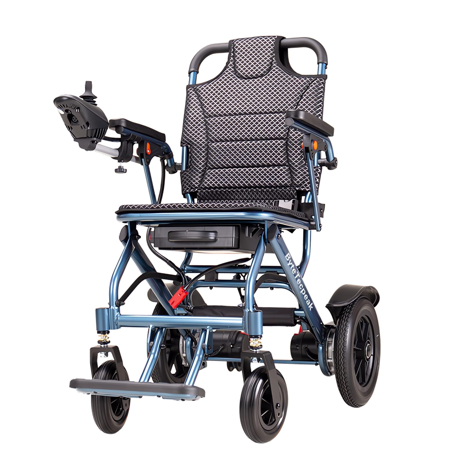 Electric Wheelchair for Adults - Foldable Lightweight Wheelchairs for Seniors - Only 39lbs, 500W Motors Motorized Wheelchairs Support 330 lbs, All Terrain Travel Powered Wheel Chairs, Blue
