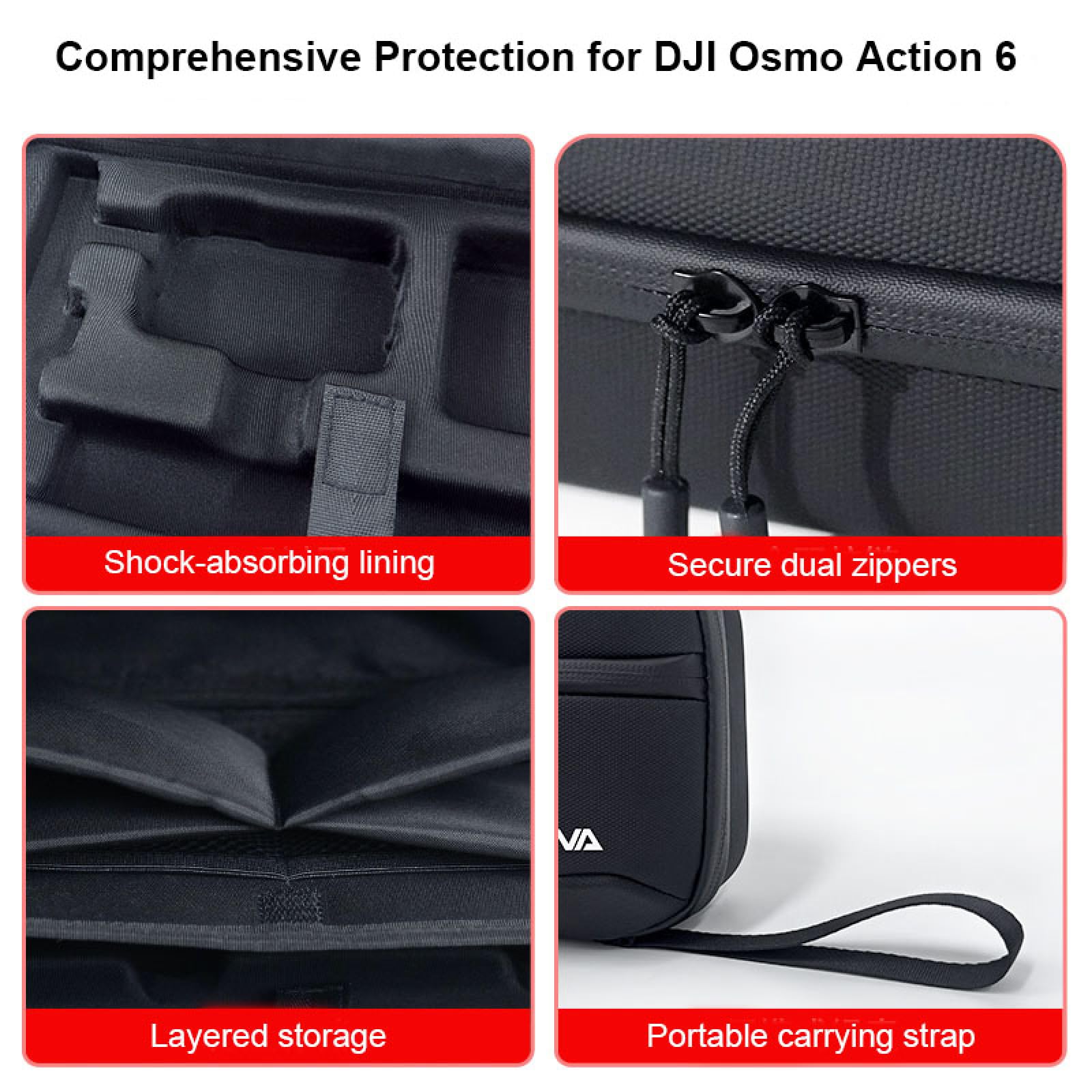 Etui podróżne do DJI Osmo Action 6, torba do przechowywania aparatu, wodoodporna, odporna na wstrząsy obudowa do DJI Osmo Action 6