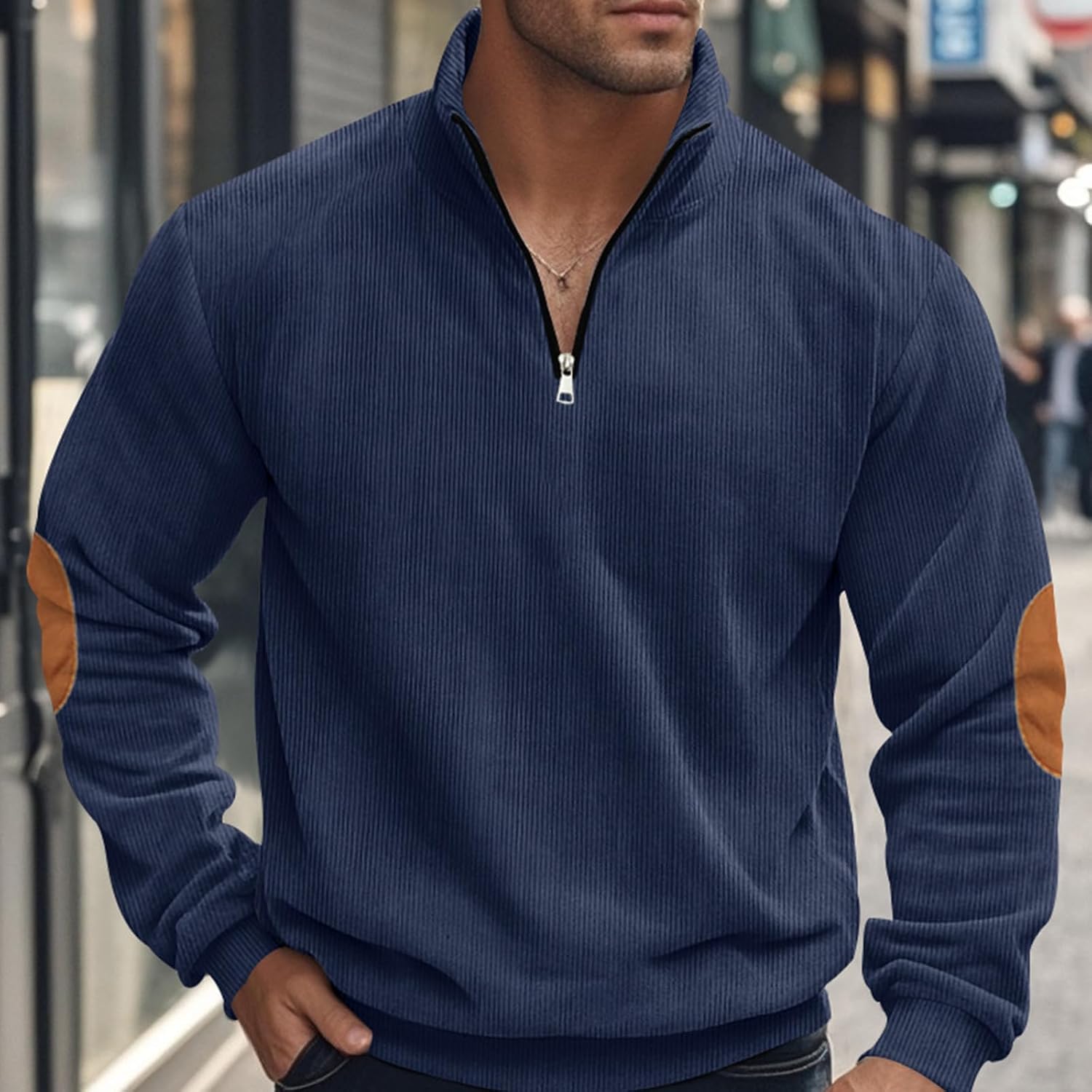 MARSVOVO Mens Quarter Zip Pullover Daily Mock Neck Light Sweatshirts Soft Comfy Quilted Spring Fall Tops S to 3XL