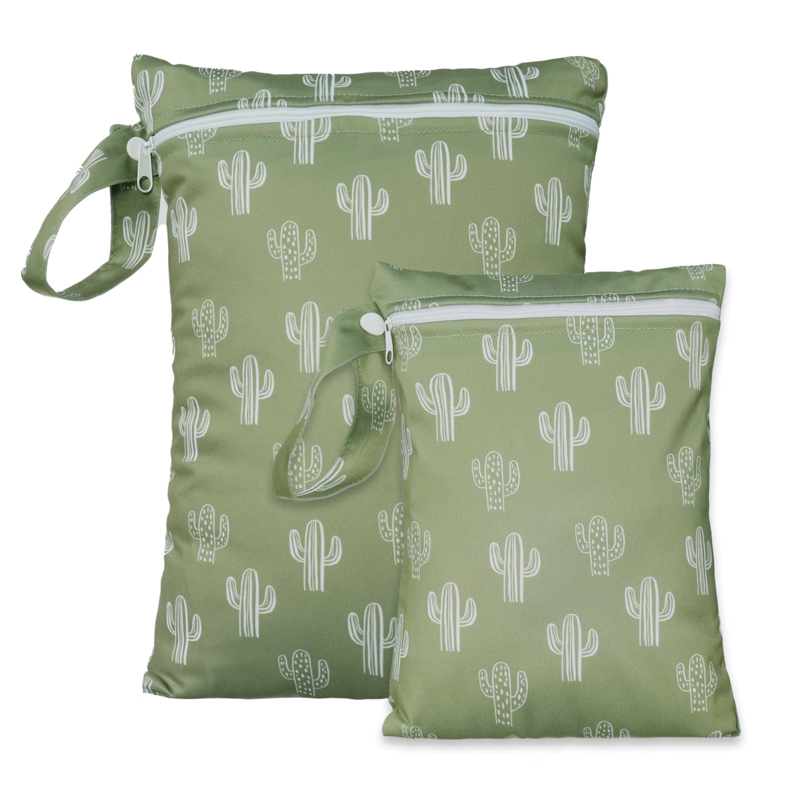 2 Sizes Wet Bags, Waterproof Storage Bag for Baby Diapers and Pump Parts, Reusable Diaper Bag with Zippered Pockets and Handle, Travel Bags, Beach,