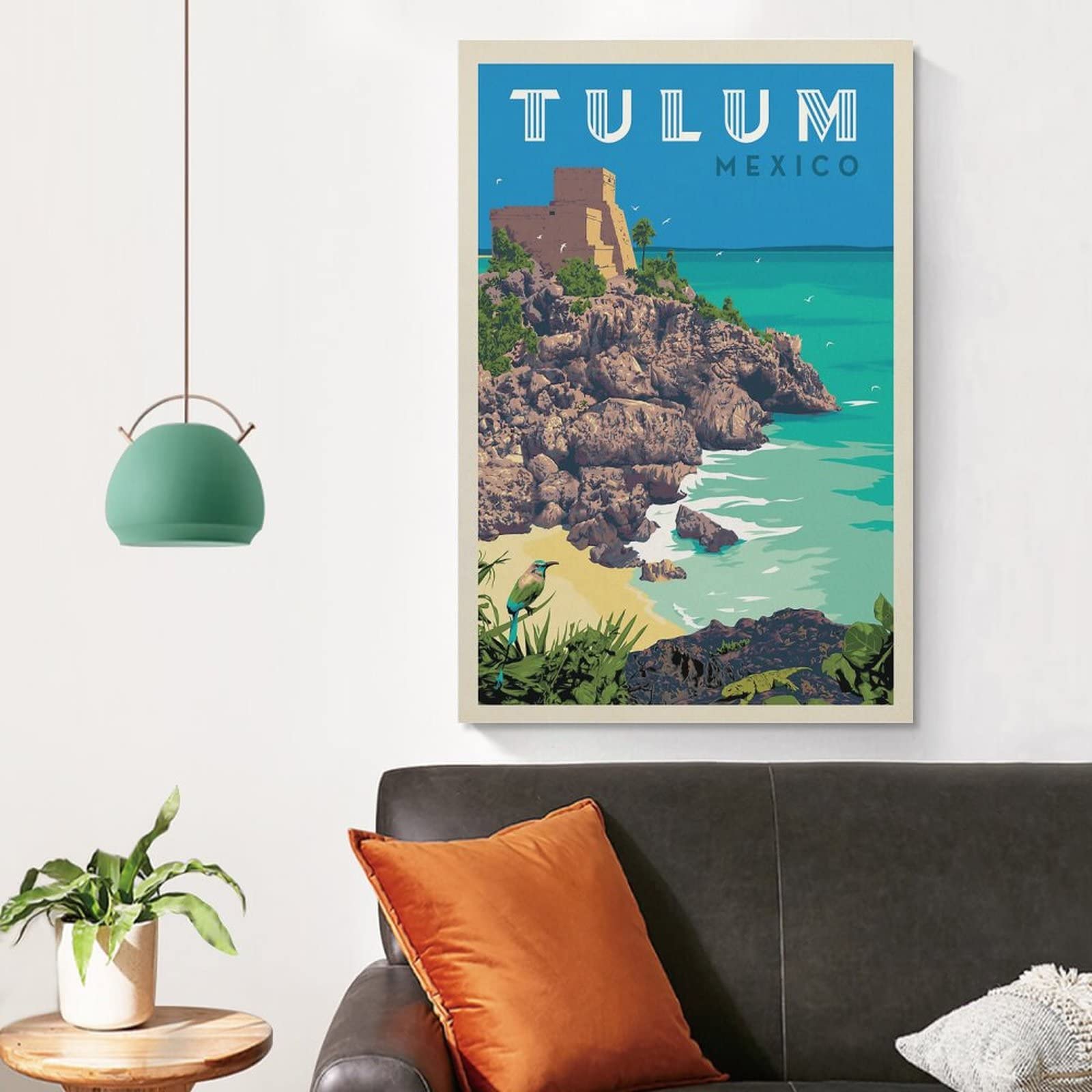 KmoNo Poster vintage Playa Del Carmen Mexique - Décoration murale sur toile pour salon, chambre à coucher - 20 x 30 cm KmoNo Poster vintage Playa Del Carmen Mexique - Décoration murale sur toile pour salon, chambre à coucher - 20 x 30 cm