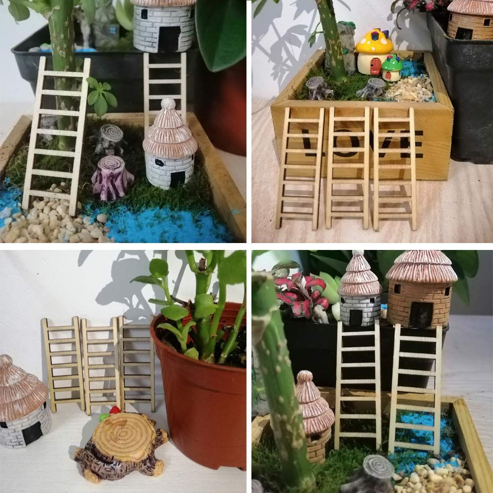 Toyvian 50 Stuks Poppenhuis Ladder Sprookjesladder Miniatuur