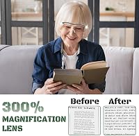 NZQXJXZ 300% Nagyító Szemüveg LED Világítással - USB Tölthető, Kéznélküli, Kékfény Szűrős Olvasó Nagyító Időseknek, Hobbikhoz, Kézművességhe 2