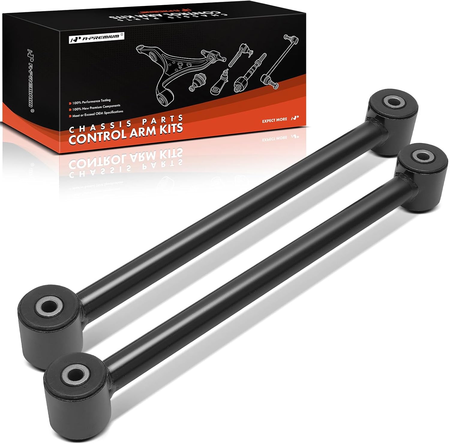 A-Premium 2 x Rear Lower Control Arms, with Bushing, Compatible with Jeep Wrangler 2007-2017, Wrangler JK 2018