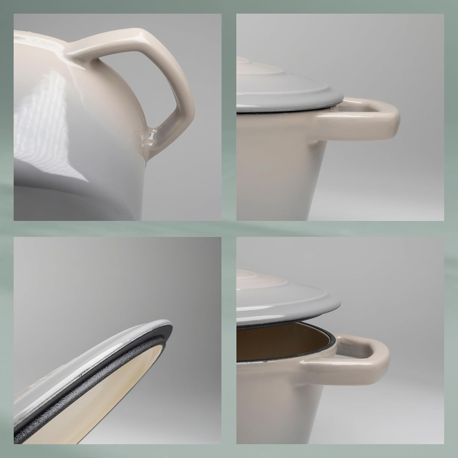 Box contents: 1 x CALIDO oval cast iron roasting dish, light grey, dimensions L 29 cm x W 23 cm x H 11 cm, 4 litres (item no. 12859), material: enamelled cast iron, oven-safe up to 300 °C