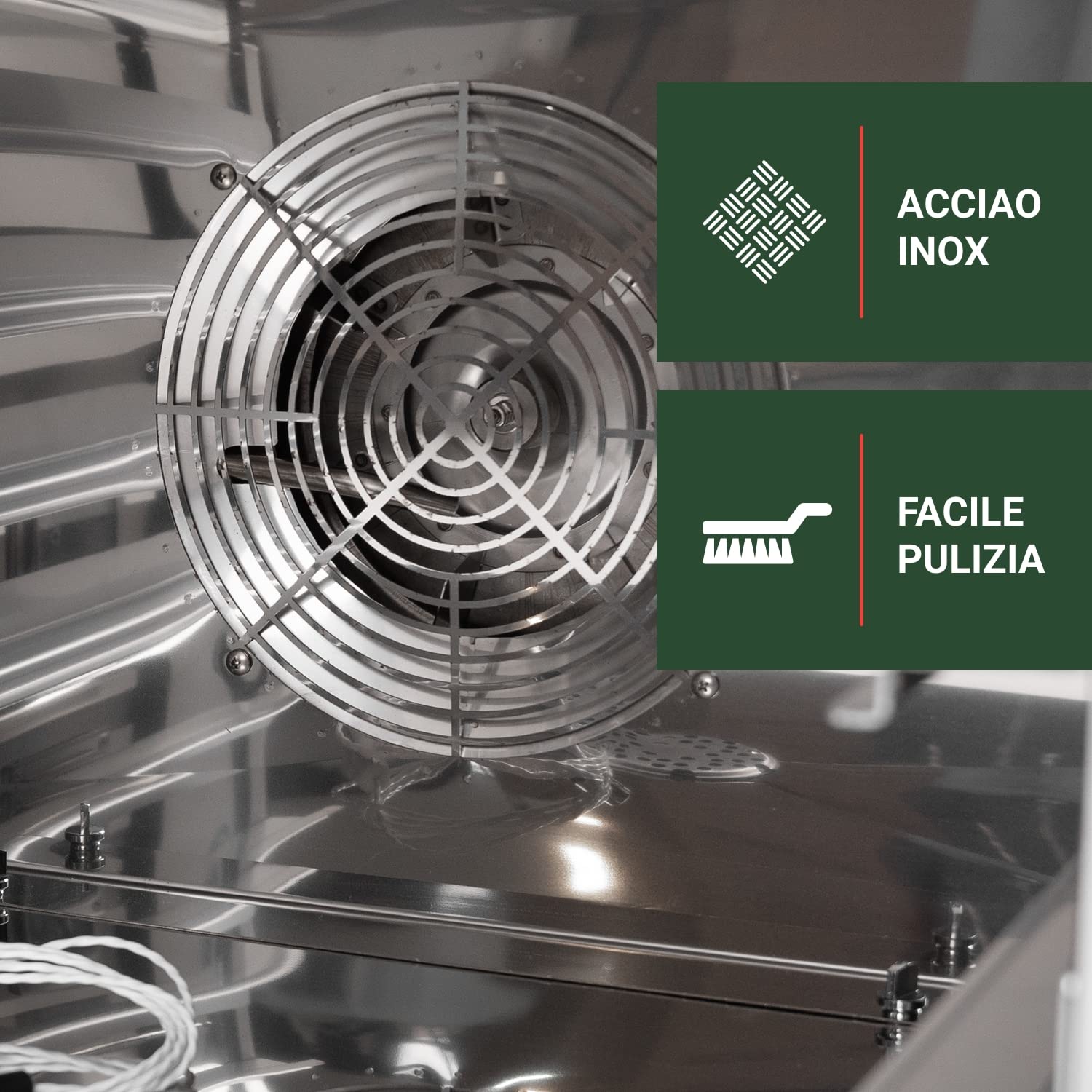 Ristoattrezzature Forno Elettrico Digitale Ventilato a Convezione - in Acciaio Inox, Ideale per Uso Professionale - Affidabile e Sicuro - Capacità fino a 4 teglie