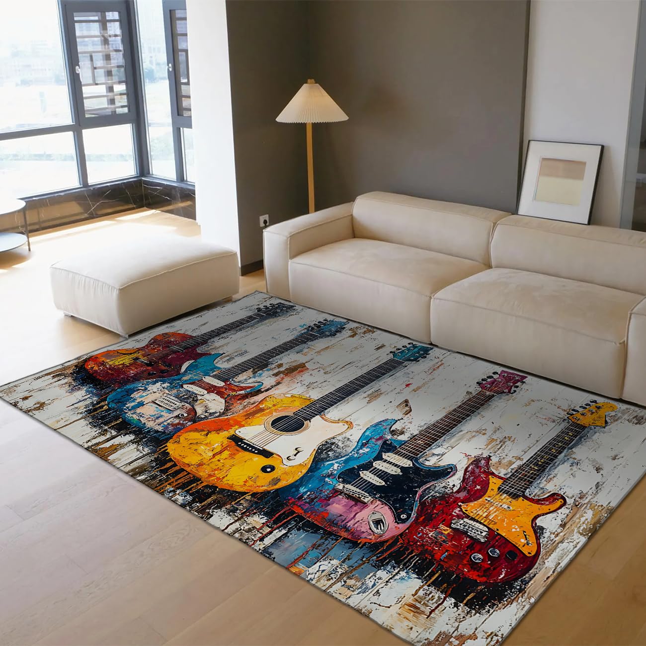 Tapis guitare rétro pour créer un studio de musique vintage chez soi