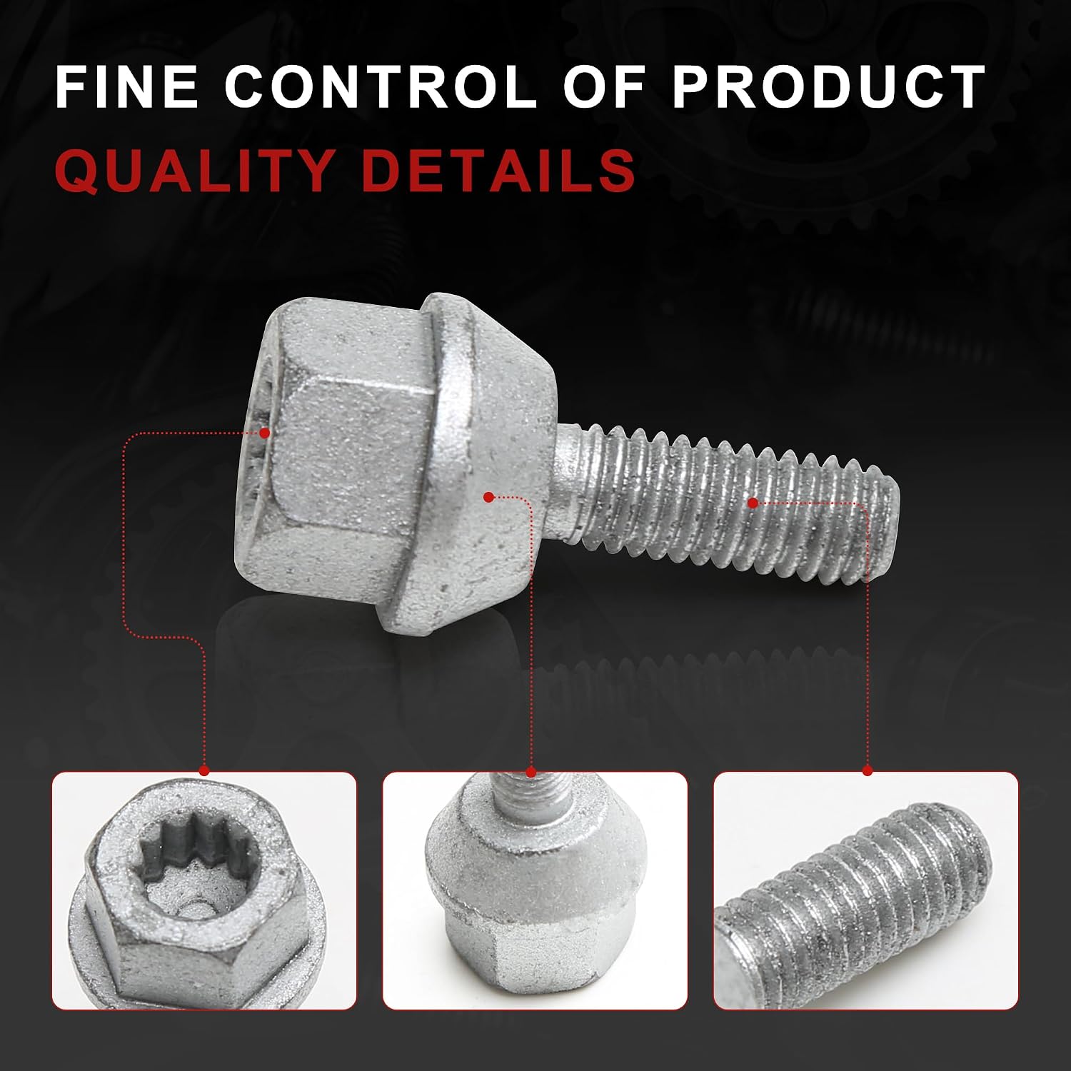 WHT001163B Engine Water Pump Pulley Hexagon Shoulder Bolt Compatible With Audi A3 A4 A5 A6 A7 A8 Q3 Q5 Q7 Q8 TT VW Arteon Atlas Beetle CC Eos Golf Jetta Passat Tiguan Skoda Seat