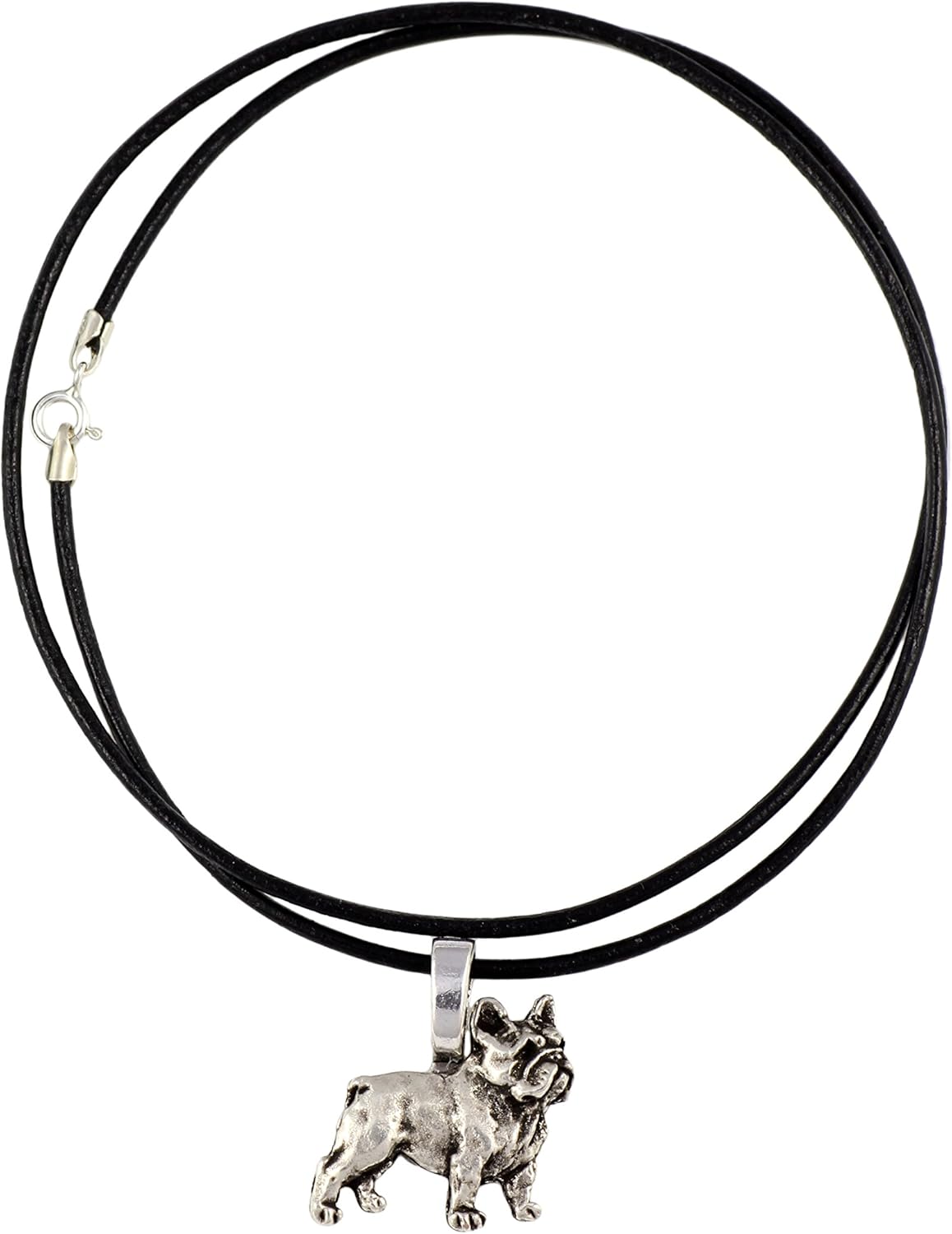 Art-Dog Collection Dog Pendant – Dog Breeds Jewelry - Handmade Dog Necklace with ZnAl Base and Silver Coating – Silver Dog Necklaces for Men and Women – French Bulldog