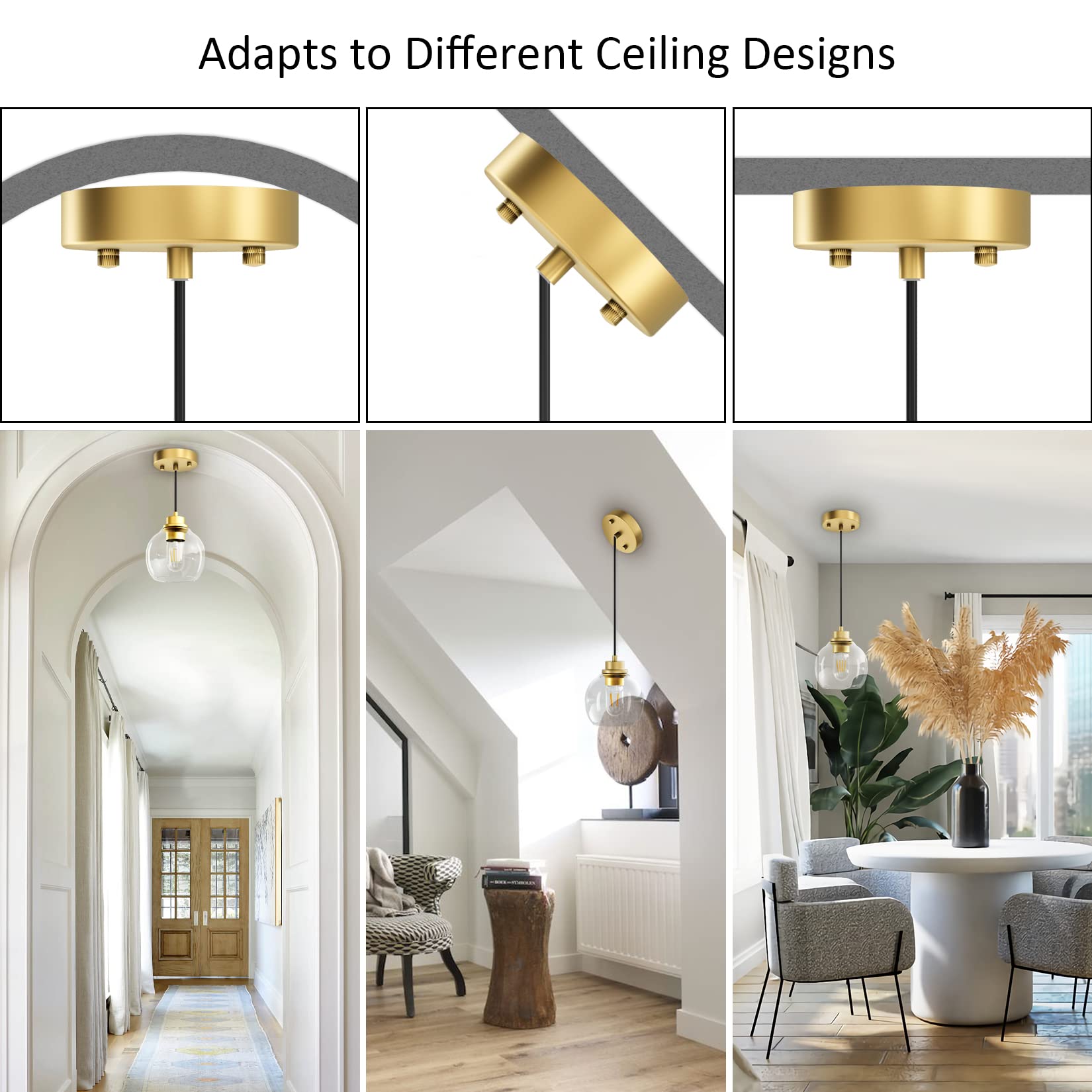 Ralbay 2 Pack 1-Light Gold Pendant Light, Mid-Century Modern Pendant Light with Glass Shade, Gold Glass Pendant Light Fixtures, Mini Hanging Lighting for Dining Table Hallway Bedroom(Bulbs Excluded)