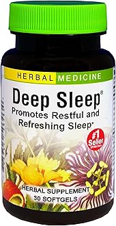 Herbs Etc. Deep Sleep Softgels - Herbal Sleep Support Supplement - Rest & Calming Support with Passionflower, Chamomile & Lemon Balm - 30 Softgels (30 Servings)