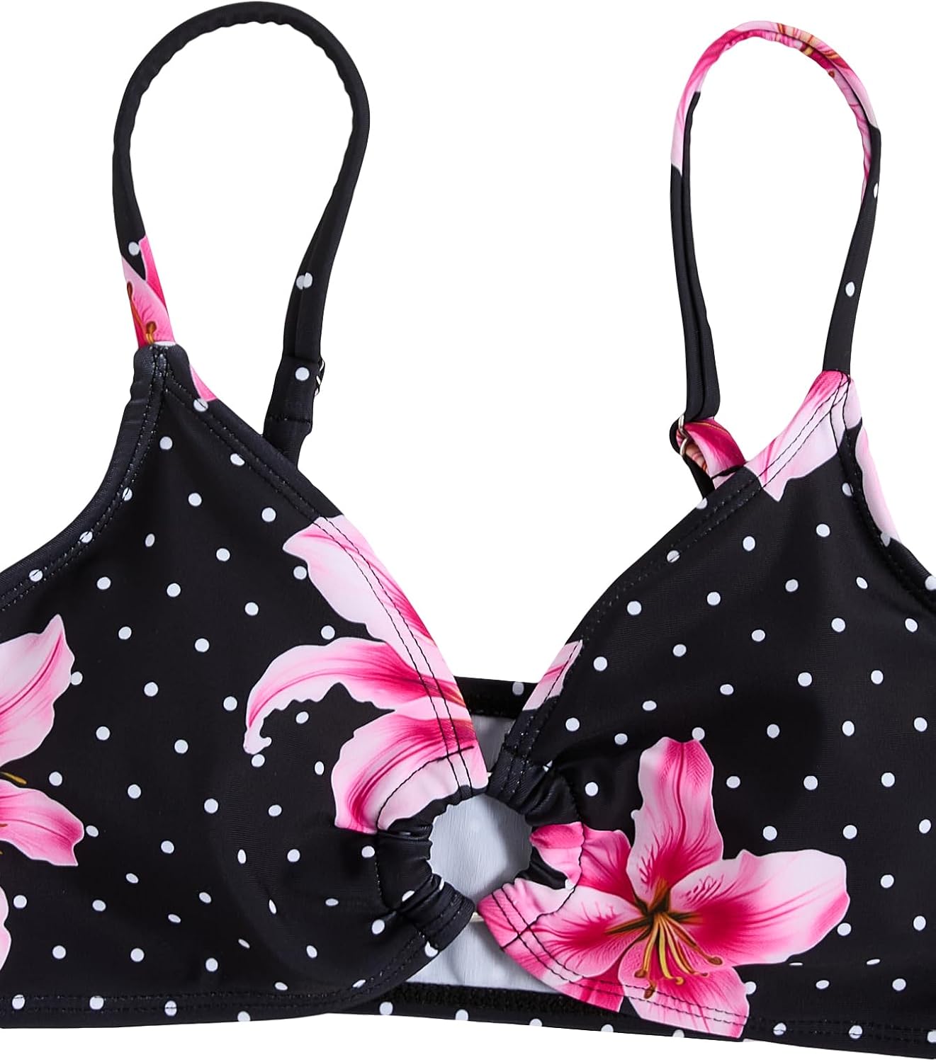 COZYEASE Girls' 3 Piece Bikini Set Ditsy Floral Print Wireless Swimsuit with Beach Skirt