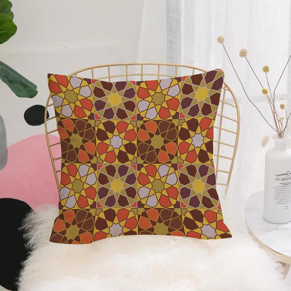 Hyosxw Moroccan Seamless Pattern Morocco. Patchwork - A1 Cushion Cover,Throw Pillow Case Home Decorative For Living Room Bedroom Sofa Chair 18X18 Inch,Moroccan Seamless Pattern Morocco. Patchwork Mosaic With Traditional Folk Geome,Pillowcase 45X45cm