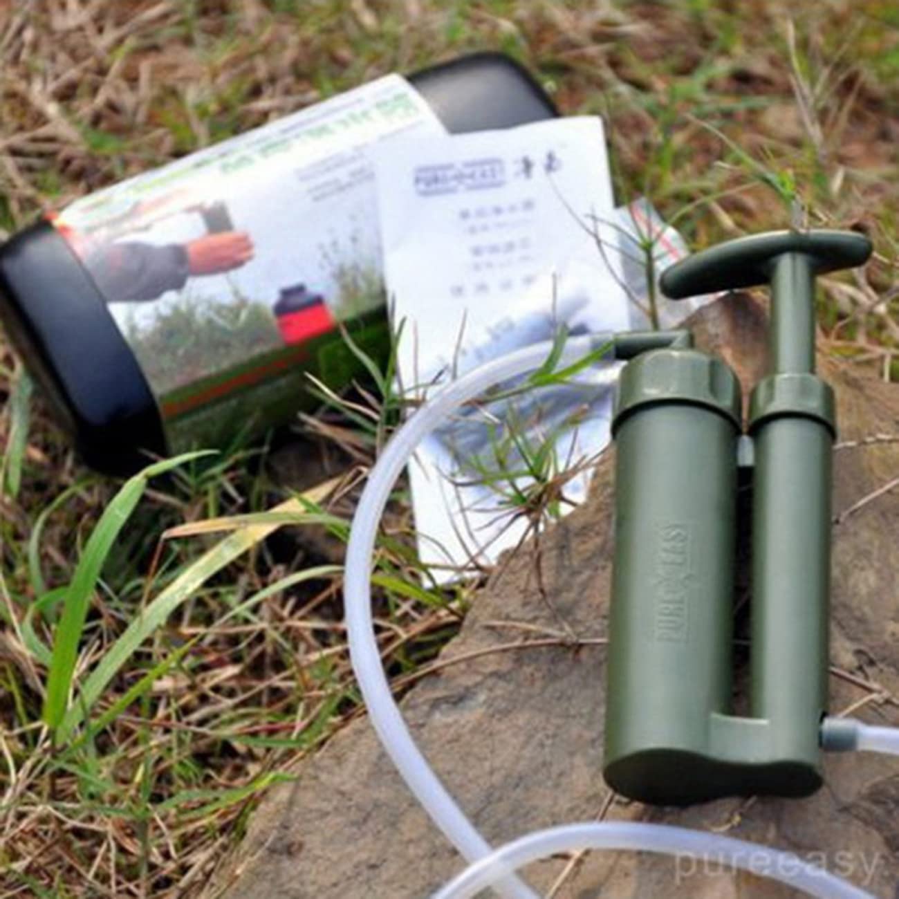 Purificador Agua Emergencia, Purificadores Agua Portátiles, Purificador Agua Personal Aire Libre para Camping Y Senderismo, Supervivencia Emergencia