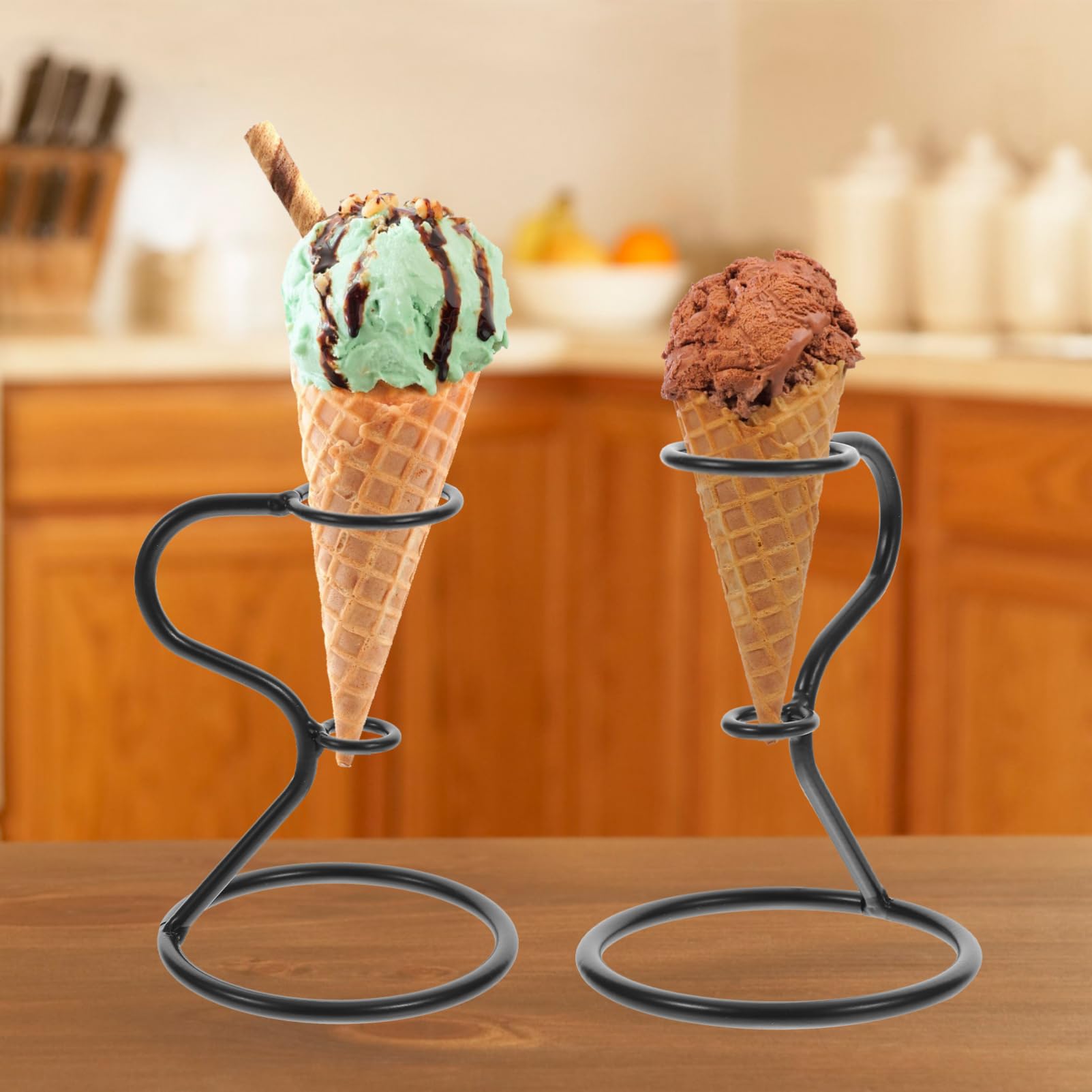 FUNOMOCYA Iron Ice Cream Holder Stand for Display and Storage Cone Rack for Waffle Cones Ice Cream Treats for Parties and Events Lightweight Iron Material