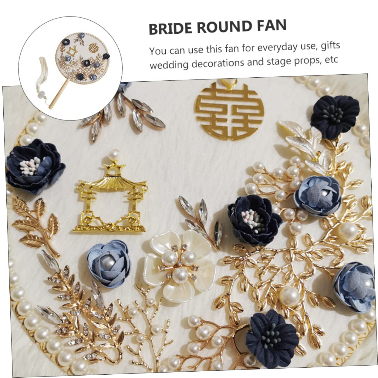 Hochzeit Brautdekorationen Braut Bachelorette Freundin Fans Für Party Dressing Zu Großen Hand Fan Hochzeitsgeschenke Runde Dekorative Seide Antiken Stoff