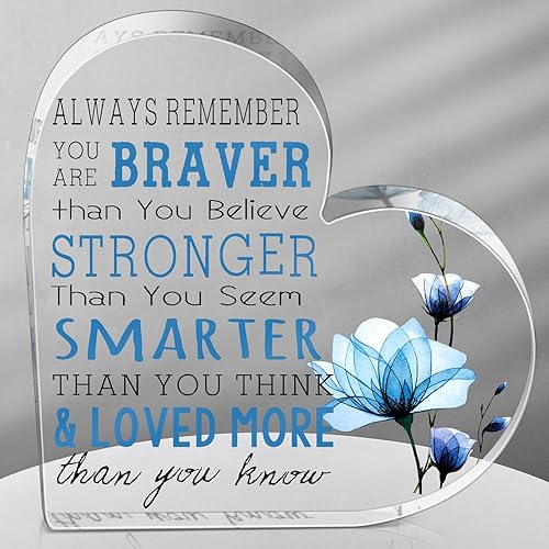 Vista 13 de Yulejo Regalos de agradecimiento para profesores de acrílico para mujeres, suculentas, letrero de corazón de agradecimiento, inspirador de fin