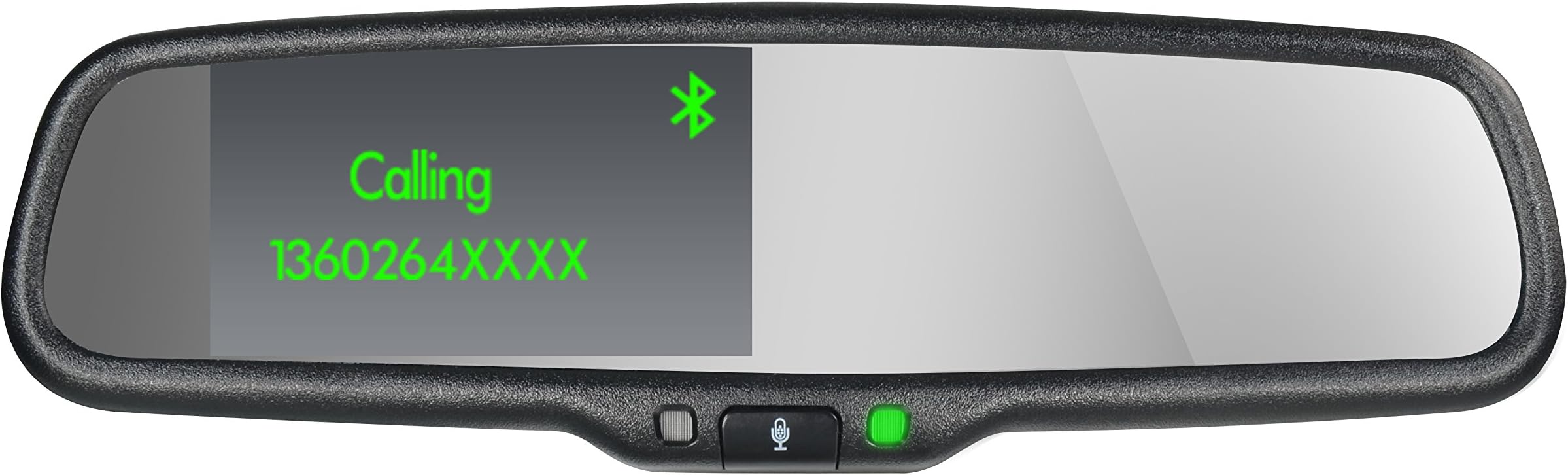 Car RCD Rearview Mirror Monitor with 4.3 Inch HD LCD Screen 2 RCA Video Inputs Bluetooth Hands Free Kit