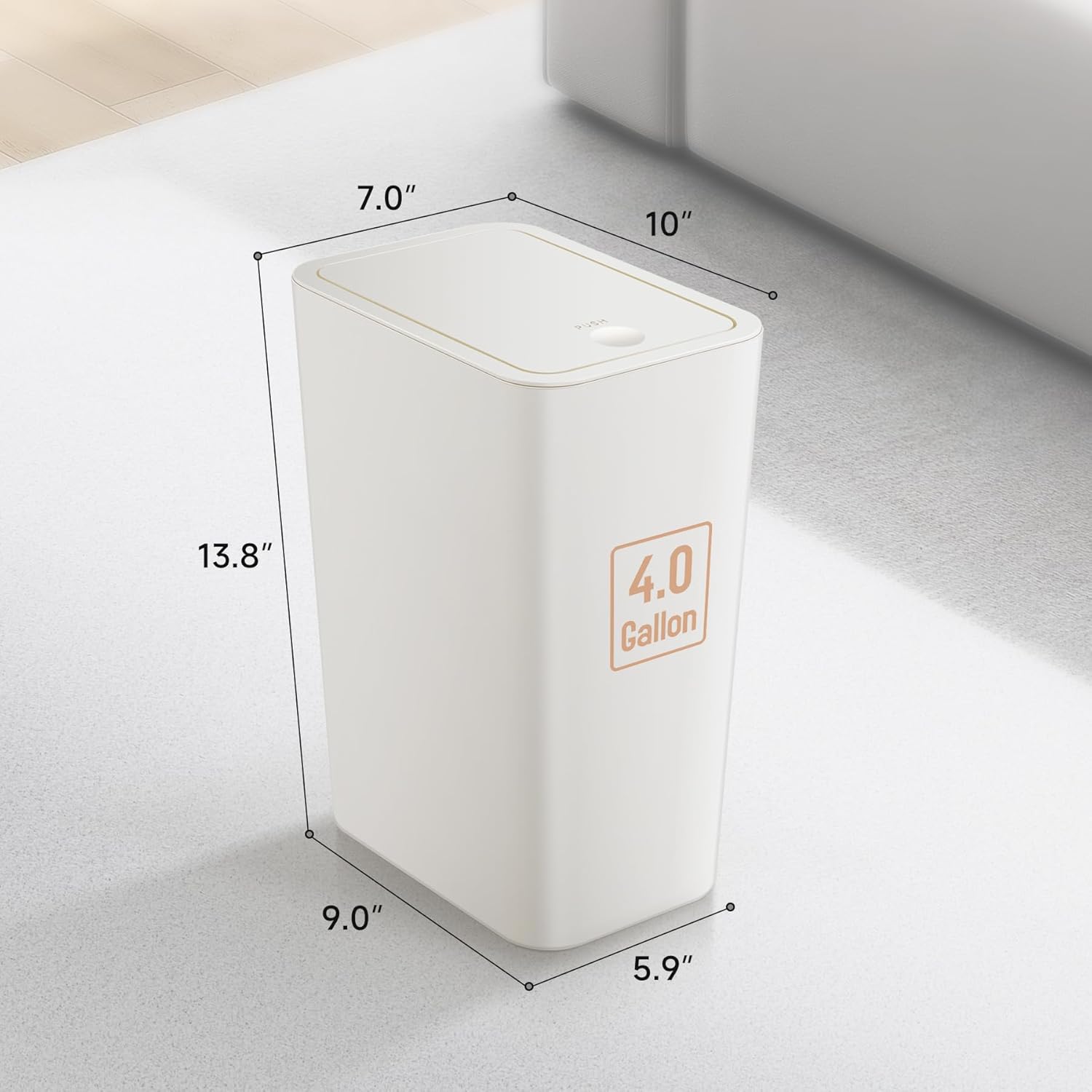 4 Gallon Trash Can with Trash Bags Drawstring