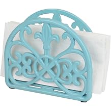 Home Basics Cast Iron Fleur De Lis Napkin Holder Kitchen Countertop Dinner Table Indoor & Outdoor