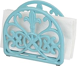 Home Basics Cast Iron Fleur De Lis Napkin Holder Kitchen Countertop Dinner Table Indoor & Outdoor