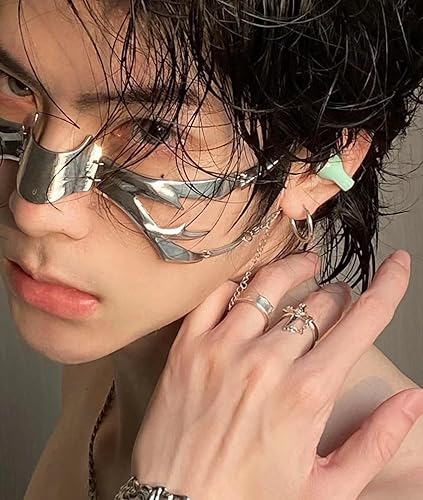 Miniatura 6 de Máscara mecánica punk para mujeres y hombres, Halloween, fiesta, baile de graduación, máscara de metal, máscara de cosplay, joyería de Halloween