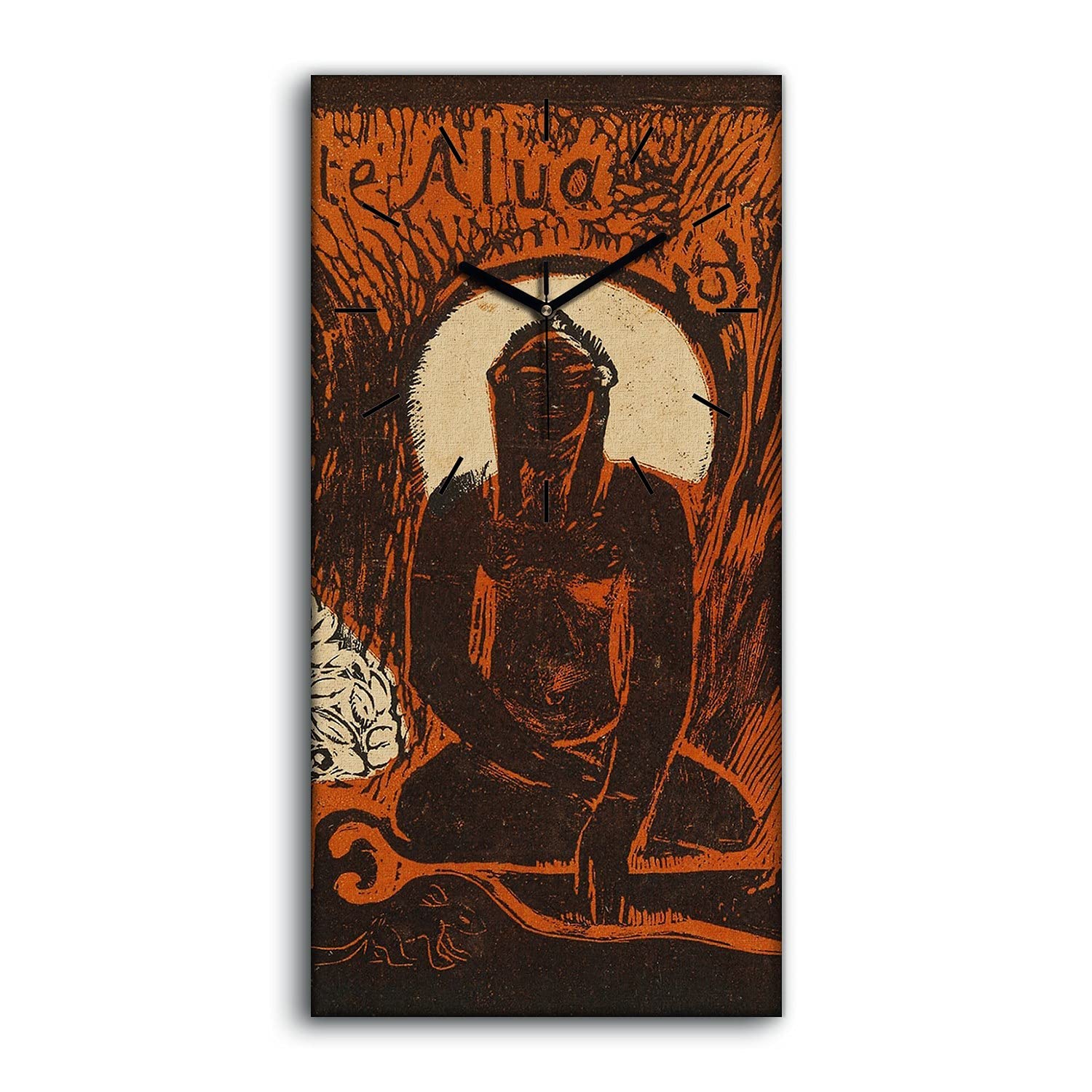 Horloge sur toile de salon haut de gamme motif art moderne 30x60cm
