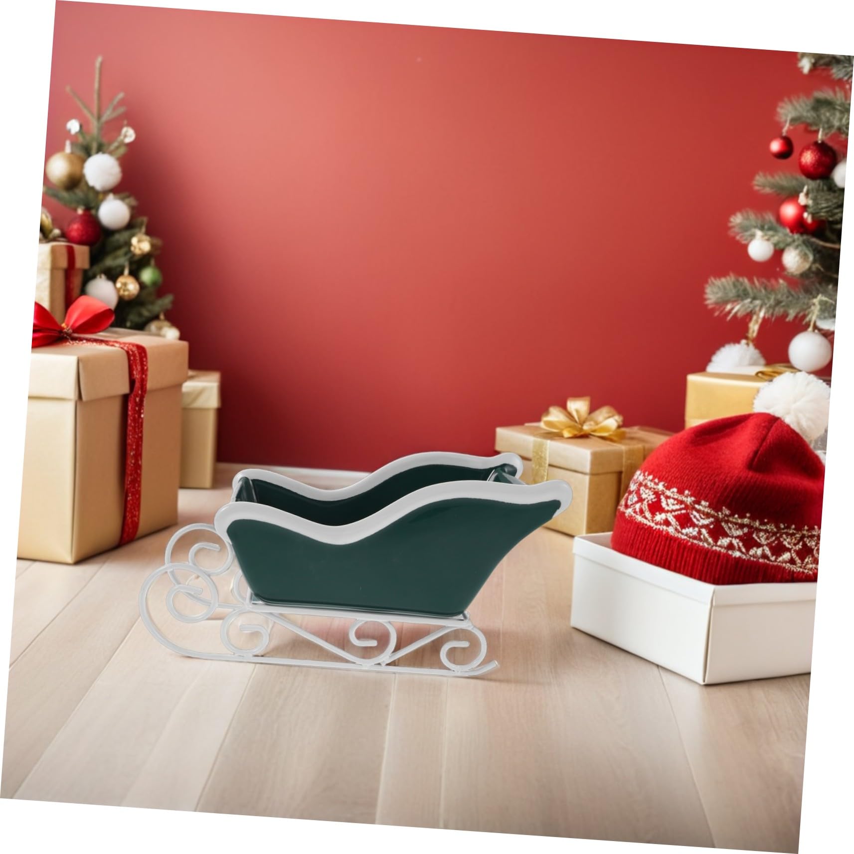 Decoración de Trineo Navideño Figura de Trineo de Escritorio para Centro de Mesa Decoración Festiva para Sala de Estar