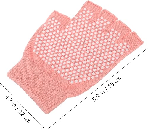 Miniatura 2 de BESPORTBLE 4 pares de guantes de yoga antideslizantes para mujer, guantes de entrenamiento de medio dedo, versátiles protectores de manos para