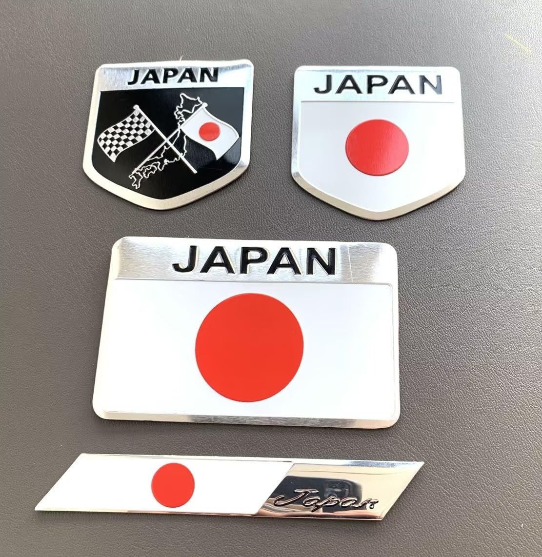 4pcs Metal Japan Flag Emblem Decal Stickers,Japanese National Flag Decal Patriotic Badges for Cars Trucks SUV Bumper Window Fender