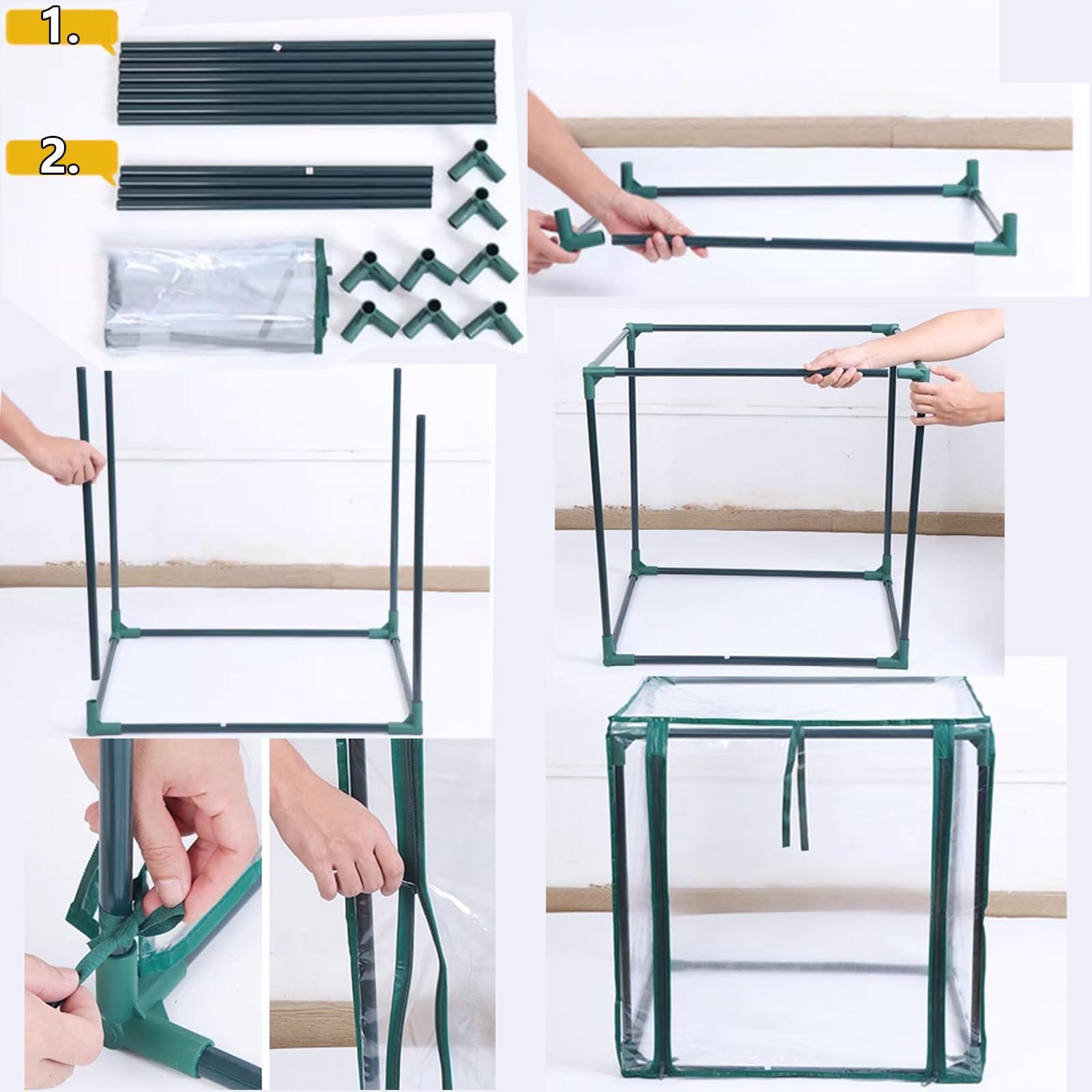 Clips de soporte de invernadero resistentes, soportes de tubería de acero recubiertos de plástico para interiores y exteriores, adecuados para plantas y flores