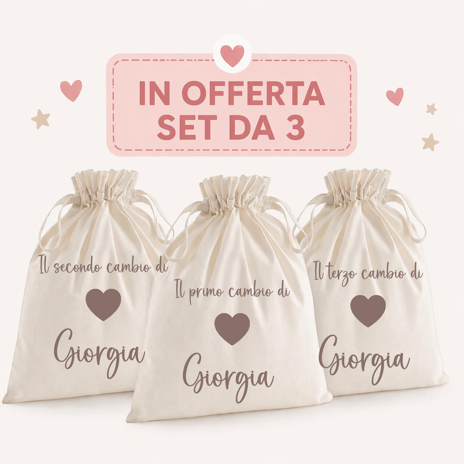 Borsone Nascita Personalizzato | Set Nido Neonato | Borsa Mamma Capiente