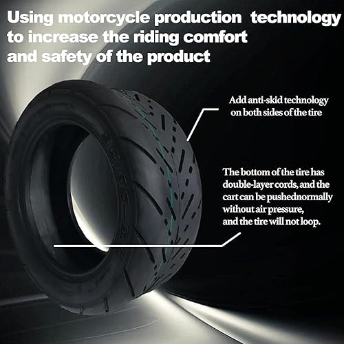 Miniatura 5 de Neumático de scooter eléctrico autocurativo 90/65-6.5 de 11 pulgadas, neumático de repuesto sin cámara a prueba de pinchazos con amortiguadores de