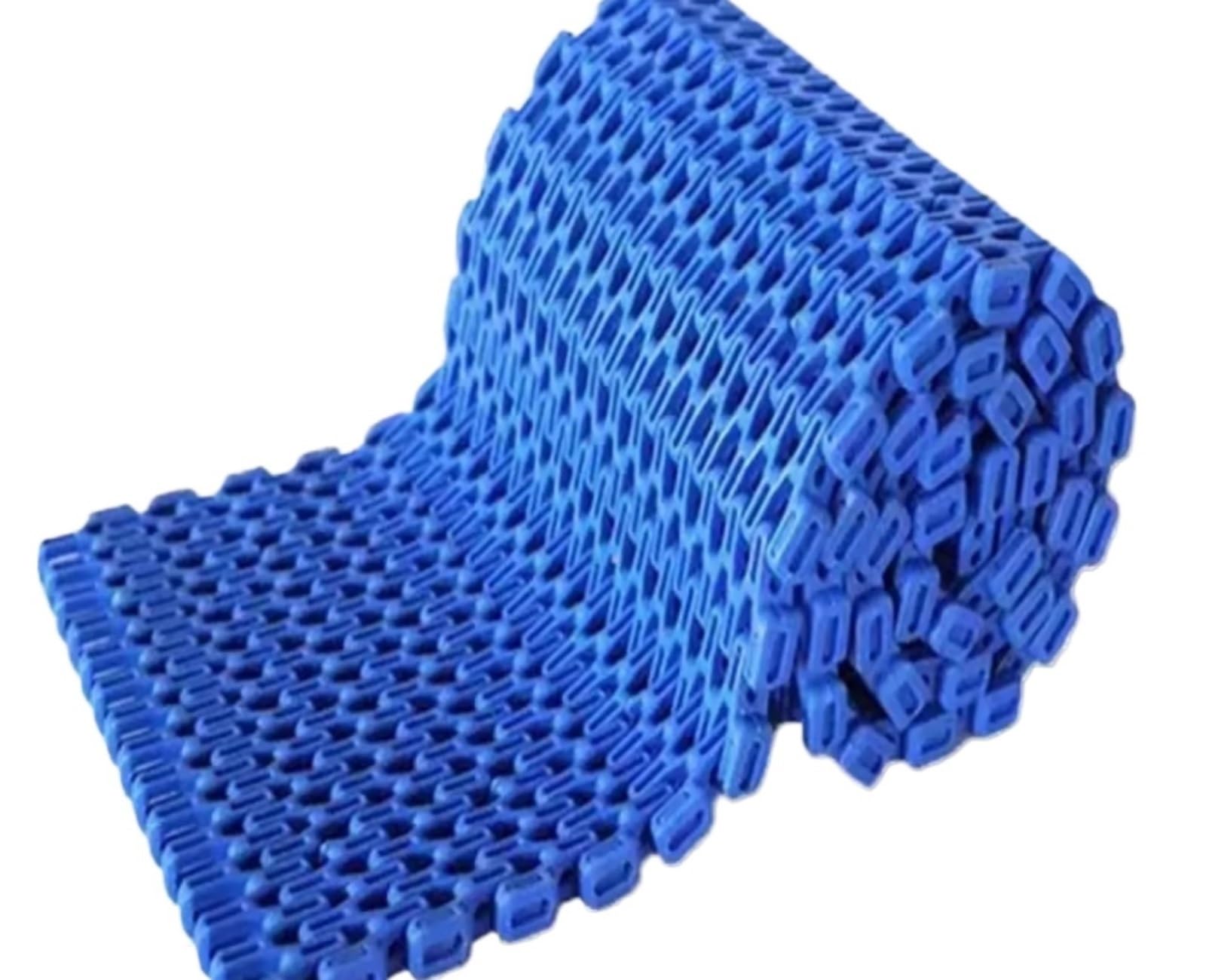 Convoyeur à chaîne en Maille Plastique 7100, Pas de 2 mètres, Largeur 304 mm, équipement Nettoyage qualité Alimentaire Pom, Montage dédiée