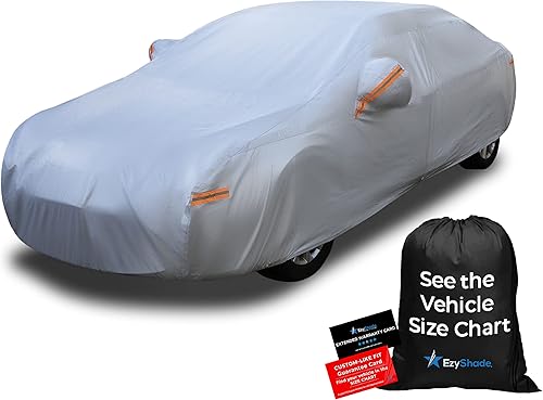 EzyShade Funda de Coche de 10 Capas Impermeable para Todo Tipo de Clima. Consulte la Tabla de Tamaños del Vehículo para un Ajuste Preciso. Cubiertas