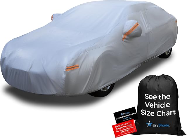 EzyShade 10-Layer Couverture de voiture imperméable à l'eau tout temps. Voir la carte de taille du véhicule pour un ajustement précis. SUV Protection contre le soleil de pluie. A5 (Voir SizeChart)