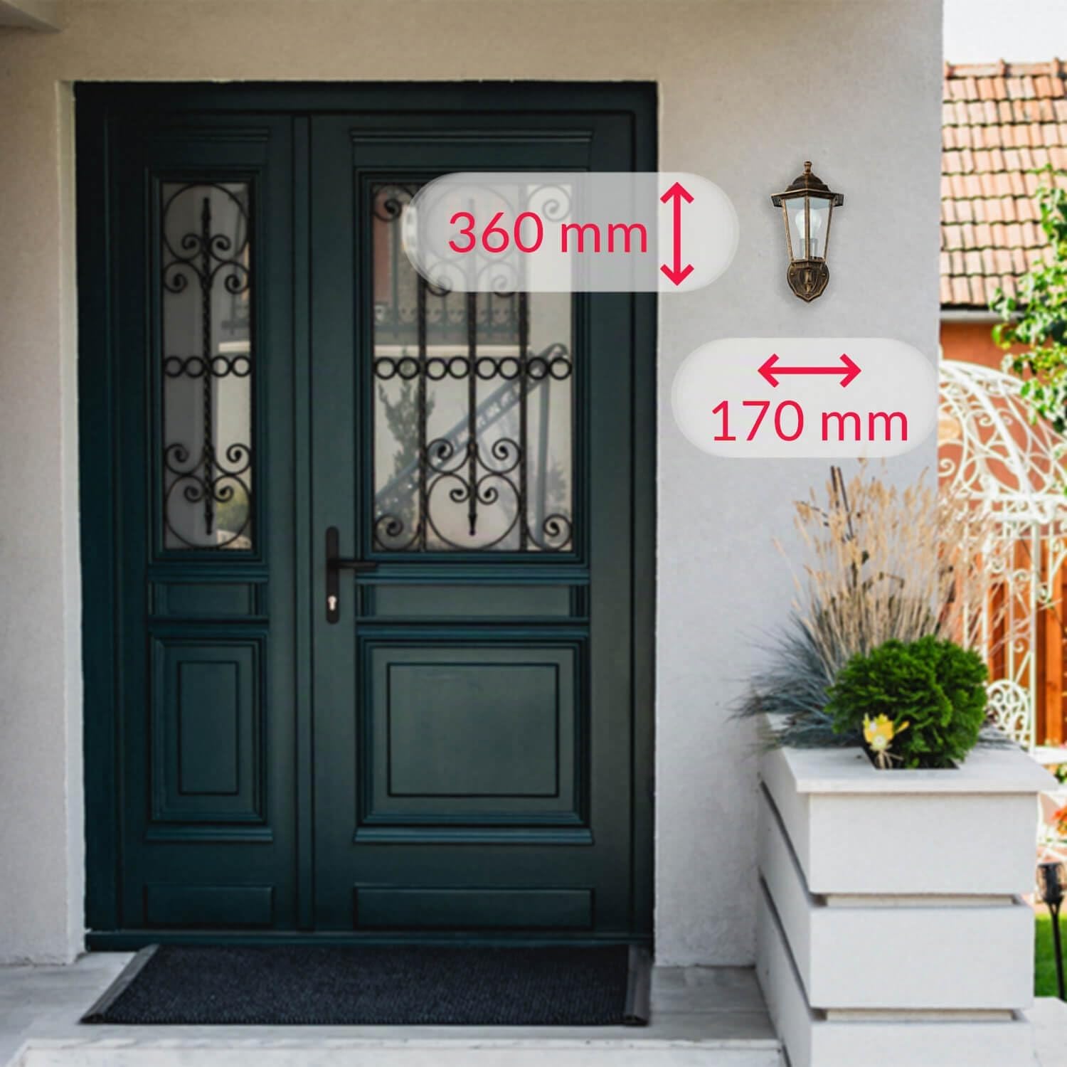 Licht-Erlebnisse Lampada da parete con braccio Paris stile retrò rame antico IP44 impermeabile in alluminio Applique per giardino cortile balcone viale di ingresso