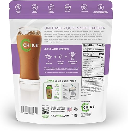 Miniatura 2 de Chike Natural Vanilla Latte - Café helado alto en proteínas, 0.71 onzas de proteína, 2 chupitos de expreso, 0.11 onzas de azúcar, apto para dieta