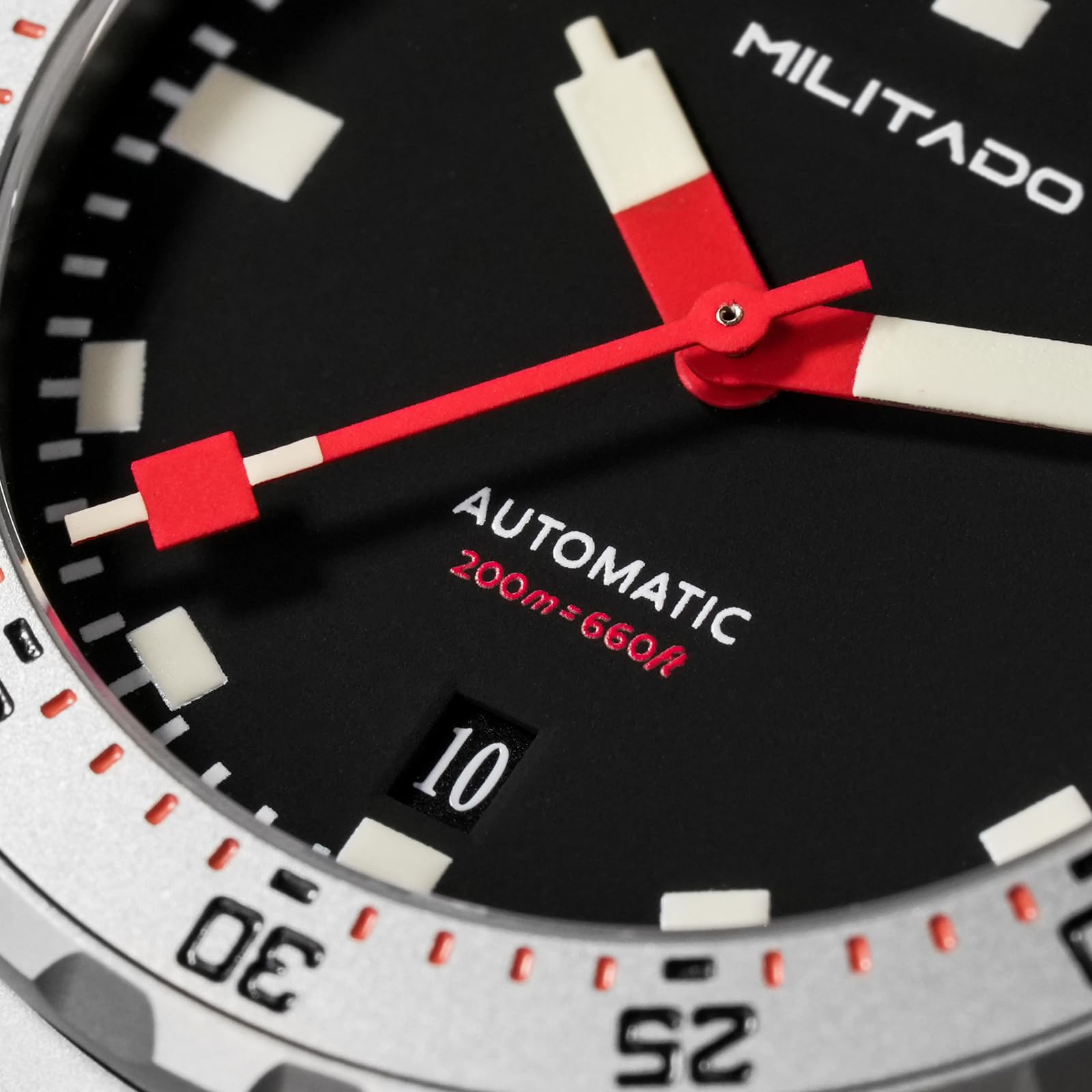 TACTICAL FROG Militado ML 20 39mm Taucheruhr für Herren, PT5000 Automatikwerk Saphirglas BGW9 Leuchtanzeige einseitig drehbare Lünette 200M Wasserdicht