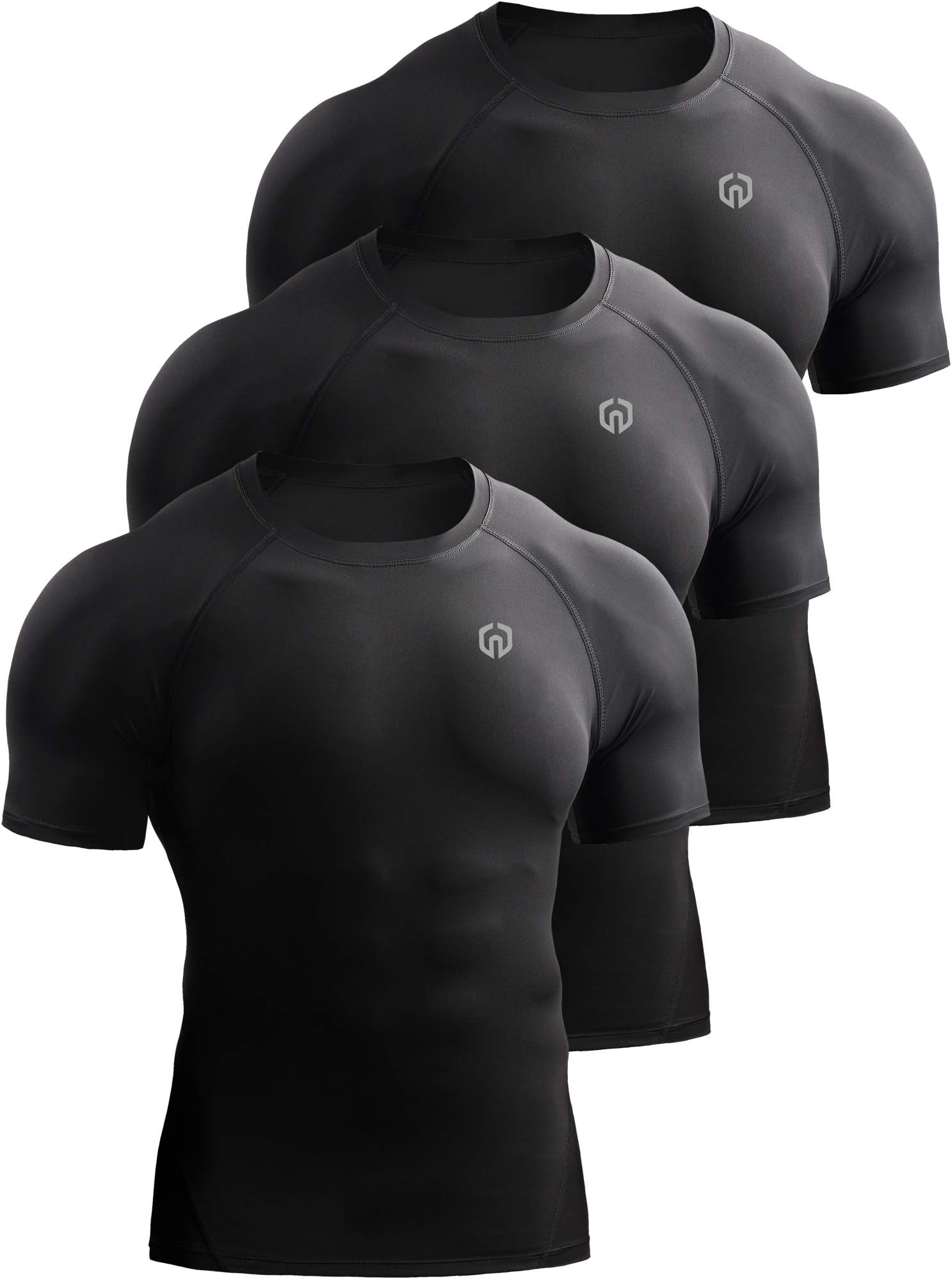 NELEUS Men's 3 or 4 Pack Workout Athletic Compression Shirts