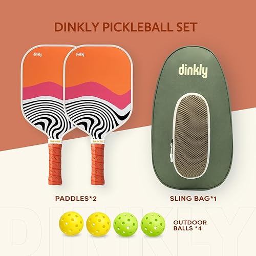 Vista 119 de Juego de 2/4 palas de pickleball aprobadas por USAPA, raqueta de pickleball de grafito/fibra de vidrio, 2 raquetas de pickleball, 4 bolas y 1 bolsa