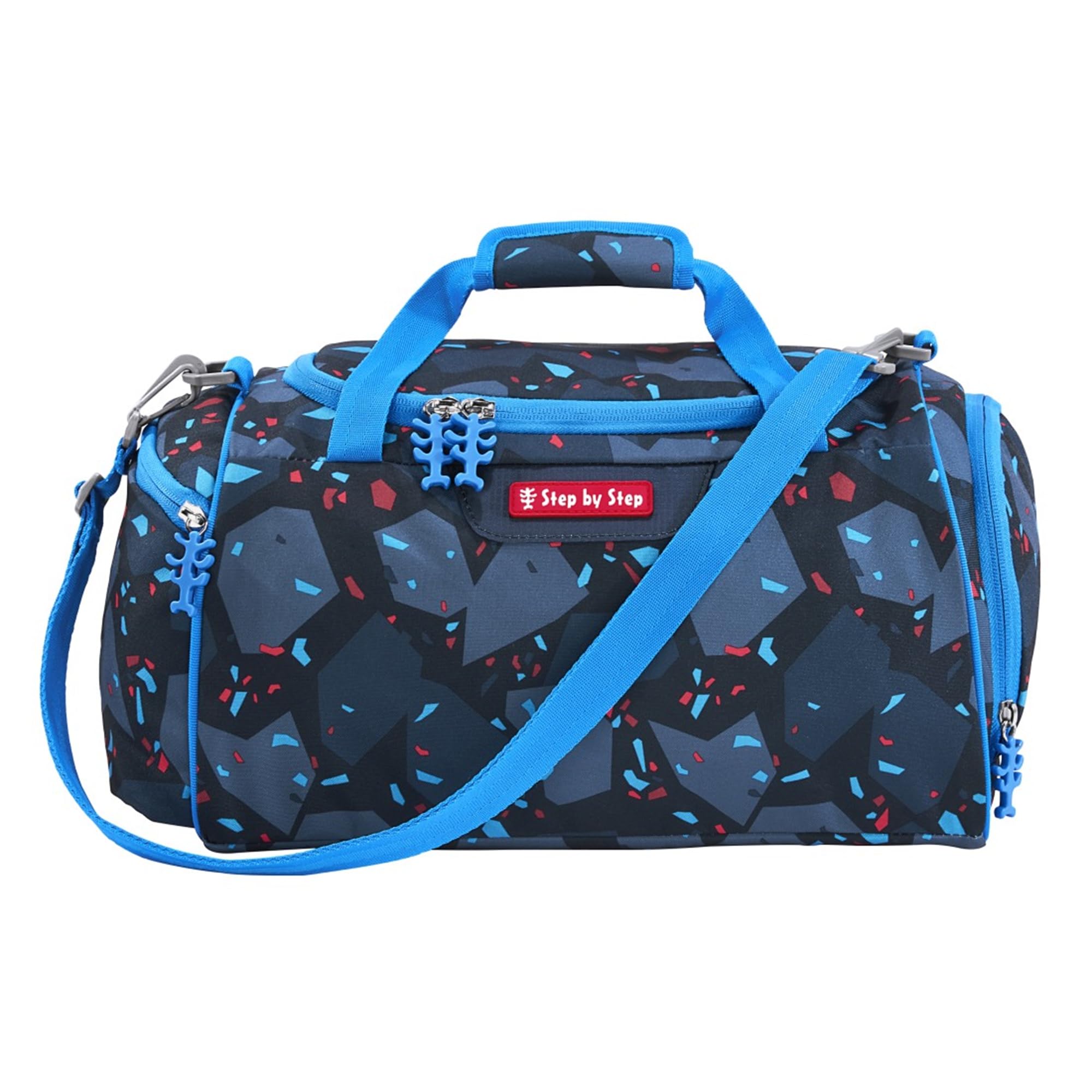Step by Step Sporttasche „Tractor Freddy“, blau, mit Nasswäschefach, Abnehmbarer Tragegurt, Verstellbarer Schultergurt, für Jungen 1. Klasse, 13L