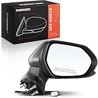 A-Premium Black Passenger Side Power Mirror for Toyota Camry 2018-2022 - Manual Folding, OE Replacement TO1321366