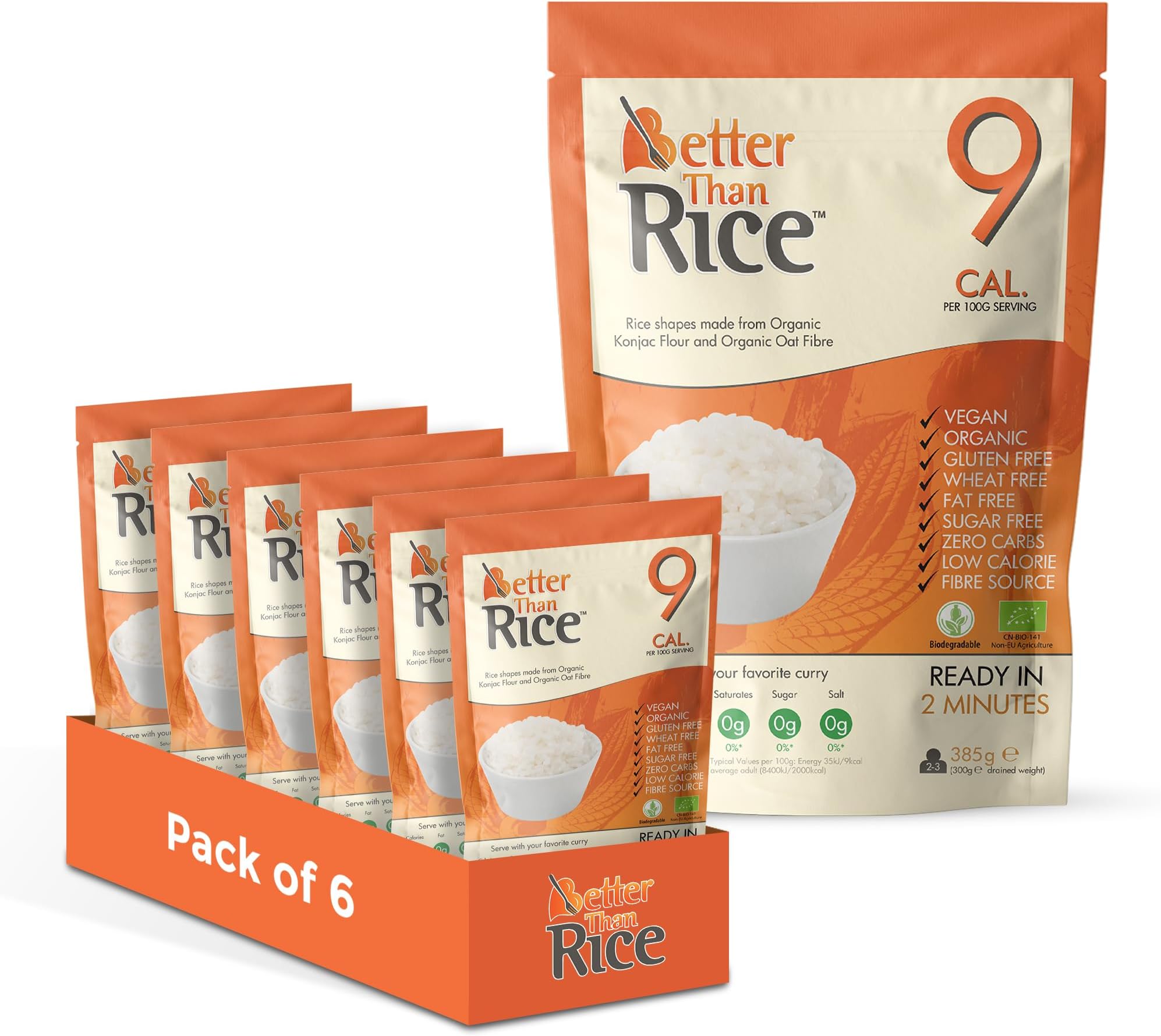 Better Than Rice Zero Carbohydrate 385 Grams | Made from Gluten Free Organic Konjac Flour | Keto Paleo Diet and Vegan | Zero Sugar and Low Calorie Food (6)