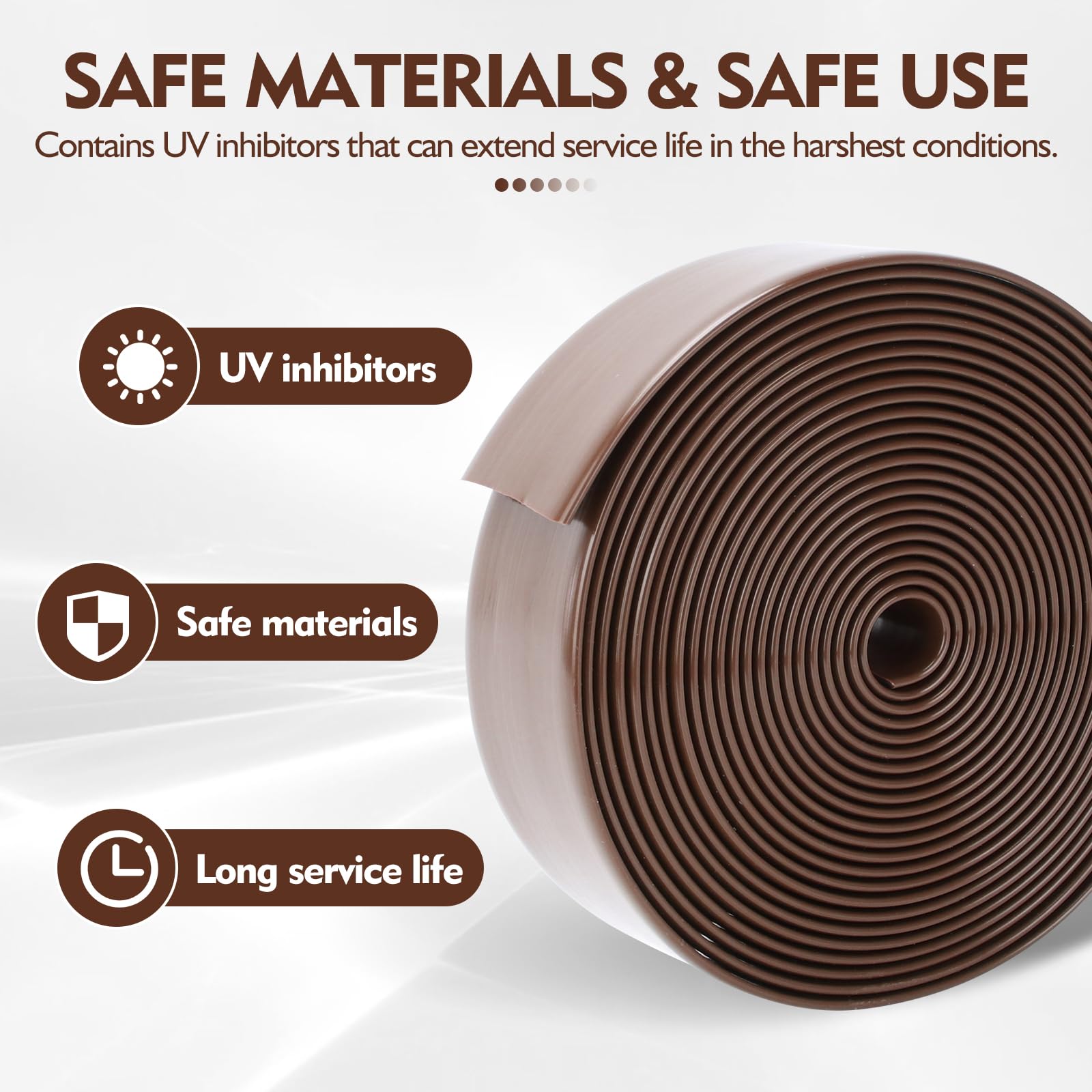 LukLoy Sangles de rechange en vinyle de 5,1 cm de large pour réparation de chaises de patio, meubles de jardin de 6,1 m de long avec 20 rivets, marron
