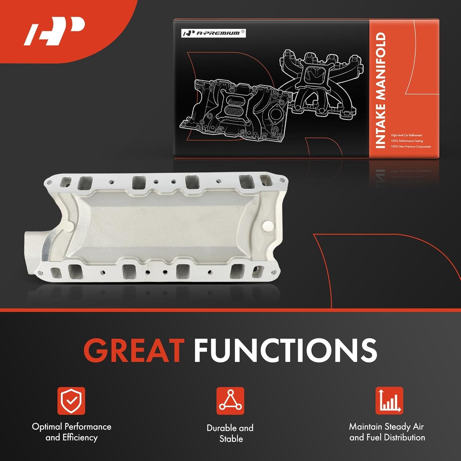 A-Premium Engine Dual Plane Intake Manifold Compatible with Ford Small Block Windsor, V8 4.3L 260 1962-1965 & 4.7L 289 1963-1969 & 5.0L 302 1968-2001